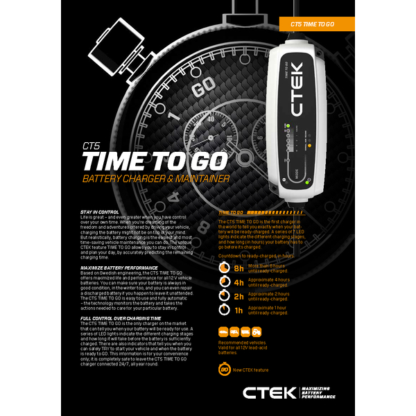 CTEK CT5 Time-To-Go Ladegert